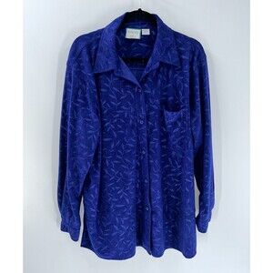 Women's Rosemary & Ivy Blue Floral Button Front Tunic Top Size 20